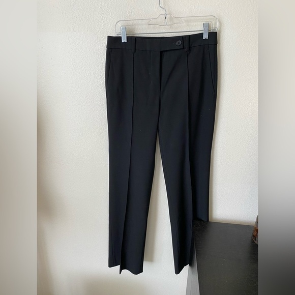 Helmut Lang Women's Wool Trouser Black Size 4 Business Casual Ankle Slit - Picture 1 of 11